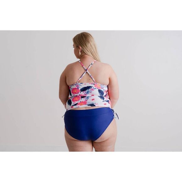 NWT Set Women's Tankini Floral Top & Midrise Brief Bikini Bottom Swimsuit - Picture 2 of 11